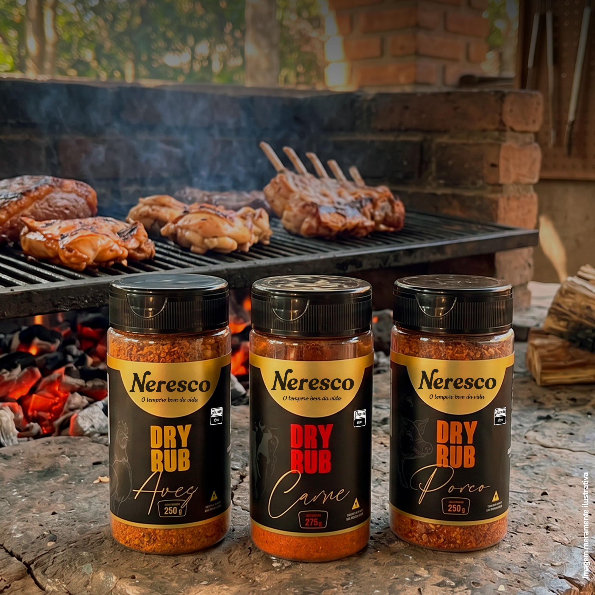 Kit Dry Rub Neresco 3 Sabores 275g: Aves,...