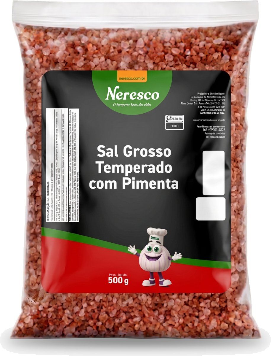 SAL GROSSO TEMPERADO C/PIMENTA 500G SACO